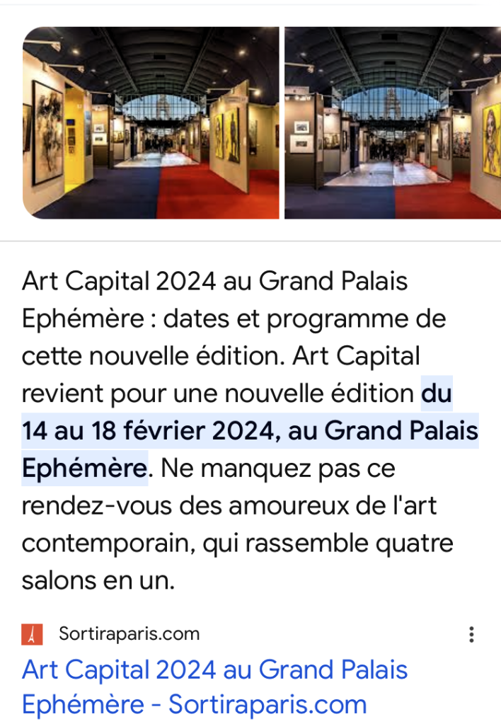 CAPITAL 2024 14/18 Février 2024. Grand Palais Ephémère.