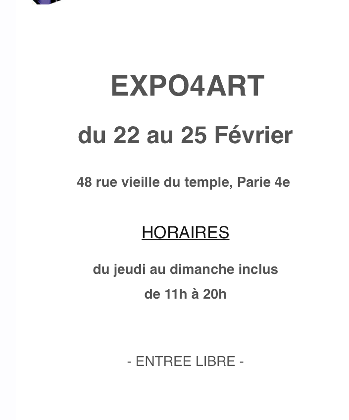 Salon ExPo4ArT 22/25 Février 2024. blancs manteaux. artistes.