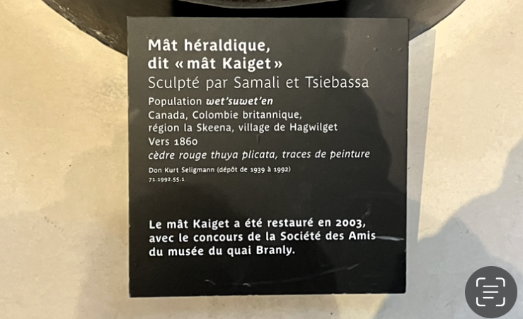 Musée Quai Branly Jacques Chirac. oeuvre imposante Kaîget hauteur……