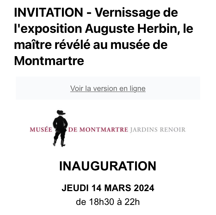 Musée Montmartre exposition Auguste Herbin partir Mars 2024.